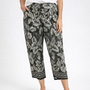 Denim &co Tropical Leaf Print Pants